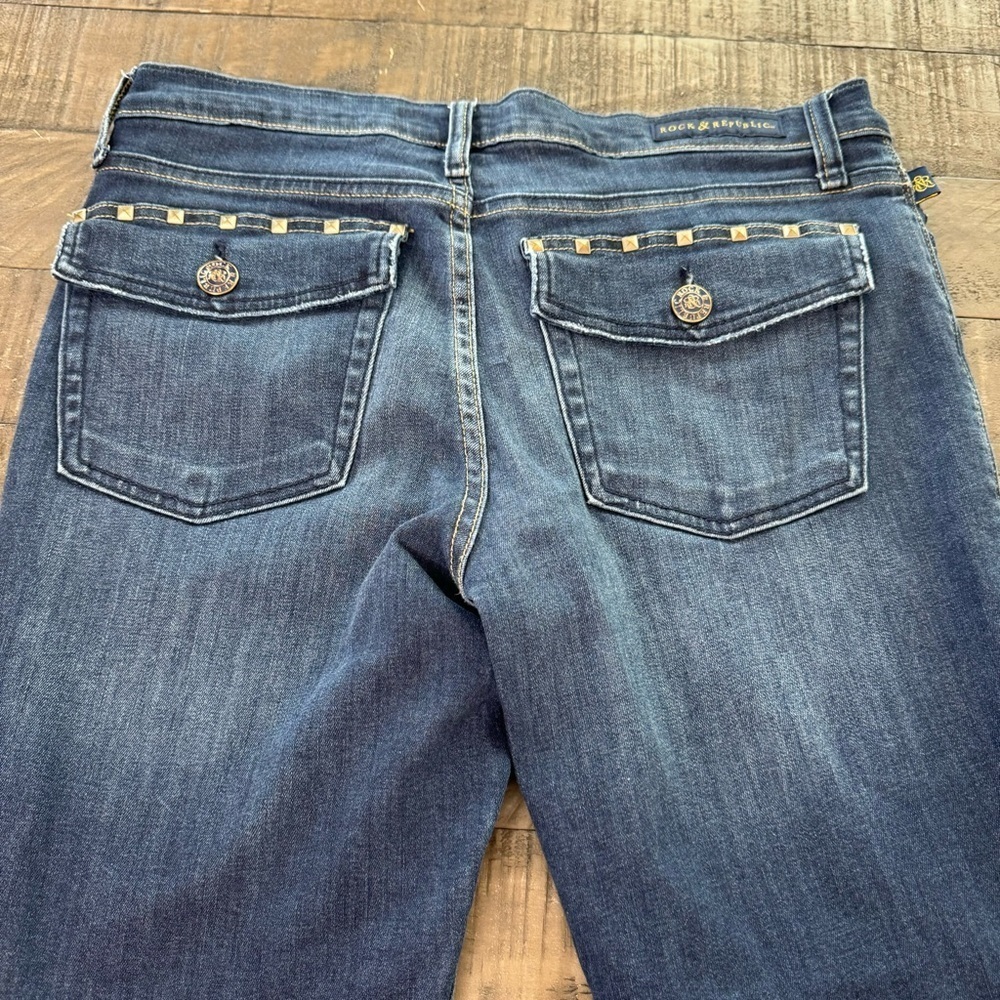 Rock & Republic Jeans Kendall Studded Pockets Cropped Size 14 R210767 - Picture 5 of 11